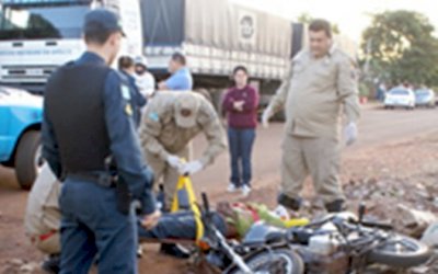 Motociclista fica ferido após sofrer queda de moto em Fátima do Sul