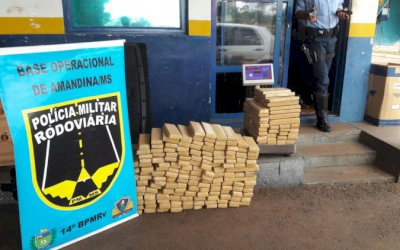 AMANDINA: 200kg de maconha e duas pistolas são apreendidas durante fiscalização  