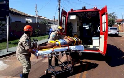 FÁTIMA DO SUL: Motociclista fica ferido após acidente com carro