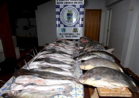 PMA prende e autua quatro mil por pesca predatória e apreende 139 kg de pescado