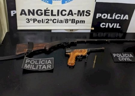 ANGÉLICA: Polícia Militar prende homem com armas de fogo após violência doméstica