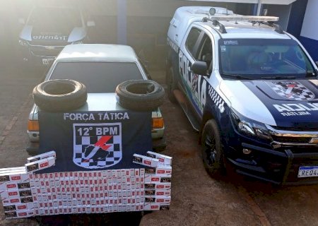 NAVIRAÍ: Polícia Militar apreende 197 pacotes de cigarros contrabandeados
