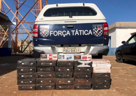 FÁTIMA DO SUL: Força Tática apreende cigarros contrabandeados
