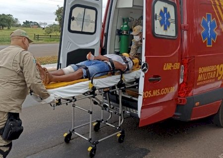 Ciclista é atingido por caminhonete na MS-134, entre Nova Andradina e Batayporã