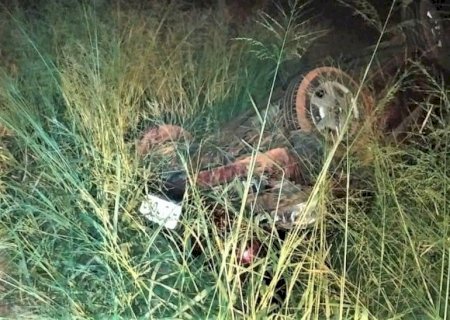 Veículo sai da pista e capota na MS-134, entre Nova Andradina e Batayporã
