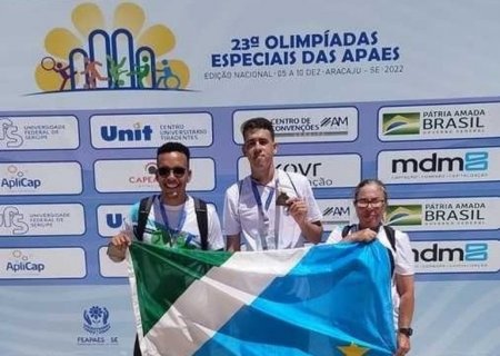 Atleta da Apae de Novo Horizonte do Sul é medalha de ouro em Olimpíada Nacional