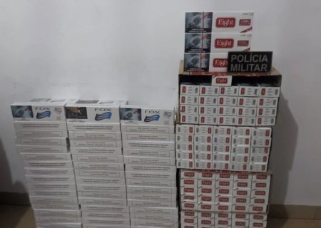 ANGÉLICA: Polícia Militar apreende veículo carregado com cigarros contrabandeados do Paraguai