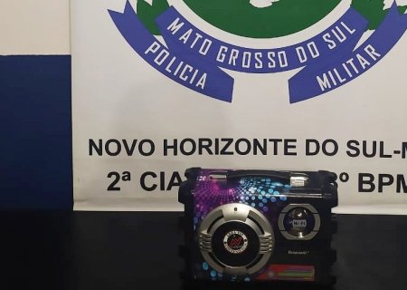 NOVO HORIZONTE DO SUL: PM apreende equipamento sonoro e conduz homem para a delegacia após desobediência e perturbação do sossego