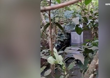 VÍDEO: Ao perder o freio, motorista joga carreta em barranco para evitar acidente e cai em rio