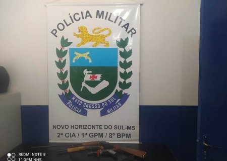 NOVO HORIZONTE DO SUL: Polícia Militar prende homem com três armas de fogo ilegais