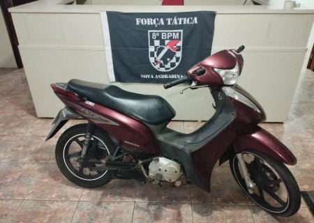 NOVA ANDRADINA: Força Tática recupera motocicleta que foi furtada no município de Rosana-SP