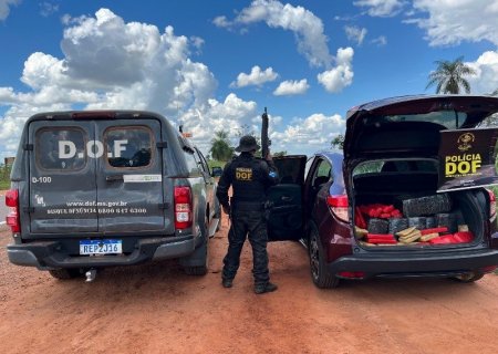 Veículo furtado em São Paulo é recuperado pelo DOF em MS carregado com mais de 400 quilos de maconha