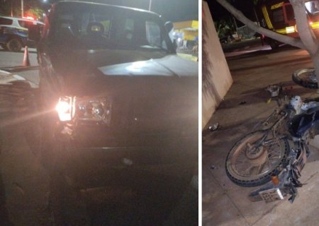IVINHEMA: Grave acidente entre moto e caminhonete deixa adolescente ferido