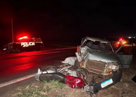 BATAYPORÃ: Colisão entre carro e moto deixa uma pessoa morta na MS-276