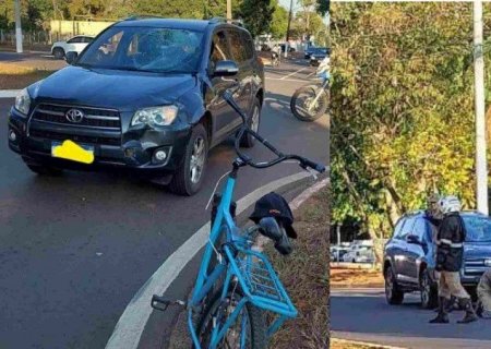 Ciclista é atingido por carro a caminho do trabalho em MS