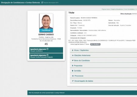ANGÉLICA: Candidatura a prefeito de Edinho Cassuci é oficializada pelo TSE