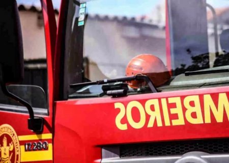 Compressor de ar pega fogo em oficina mecânica de MS
