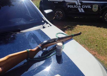NOVO HORIZONTE DO SUL: Polícias apreendem rifle e munições durante operação