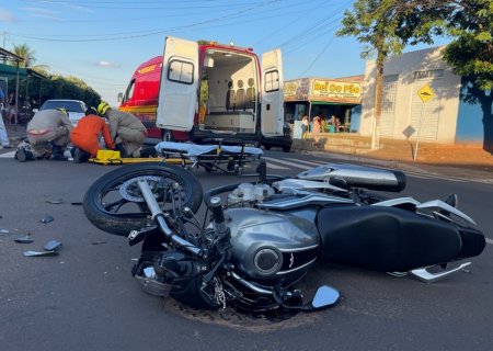 IVINHEMA: Acidente entre carro e moto é registrado no Bairro Itapoã