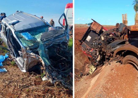 Médica que atua em Nova Andradina se envolve em colisão entre caminhonete e carreta entre Indápolis e Deodápolis