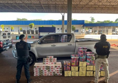 IVINHEMA: PRF e PM apreendem cigarros contrabandeados