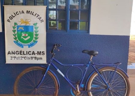 ANGÉLICA: Após denúncia, Polícia Militar recolhe bicicleta abandonada e encaminha para Delegacia