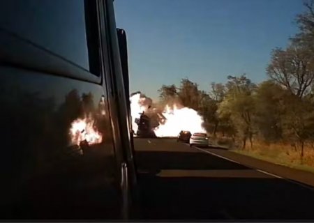 Vídeo mostra carro invadindo contramão e explosão em acidente com 4 mortos na BR-163