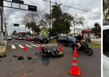 Motociclista fica em estado grave após acidente e trava trânsito em Campo Grande