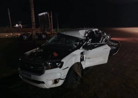 Motorista fica preso nas ferragens em acidente na rodovia BR-163