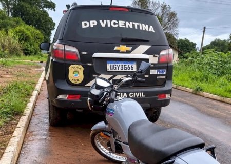 VICENTINA: Polícia Civil recupera motocicleta furtada do Detran em menos de 48 horas